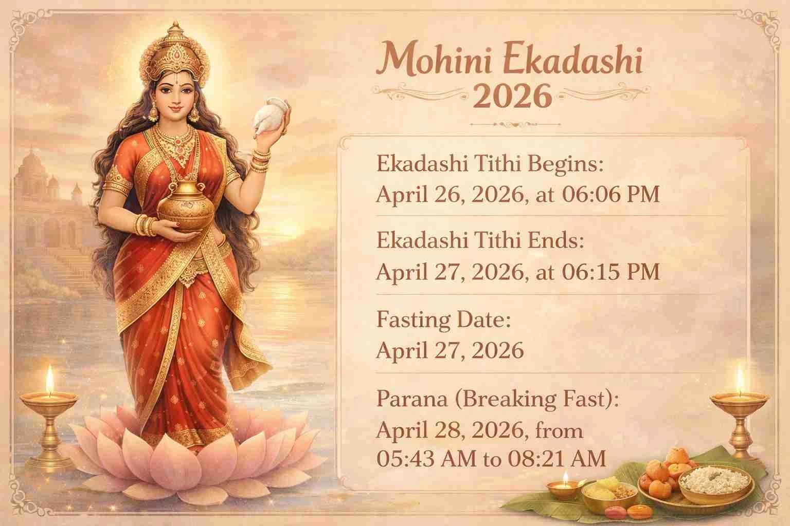 Mohini Ekadashi 2026: Vrat and Parana time.