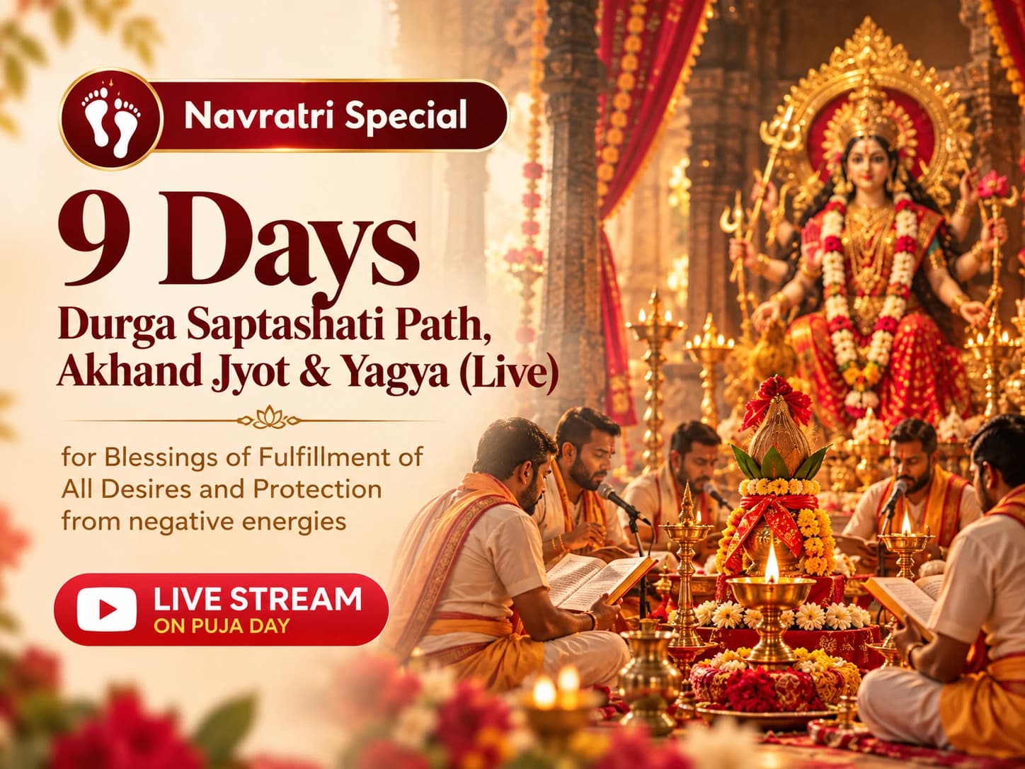 Blessings of Maa Durga, strength, courage, and positive energy
