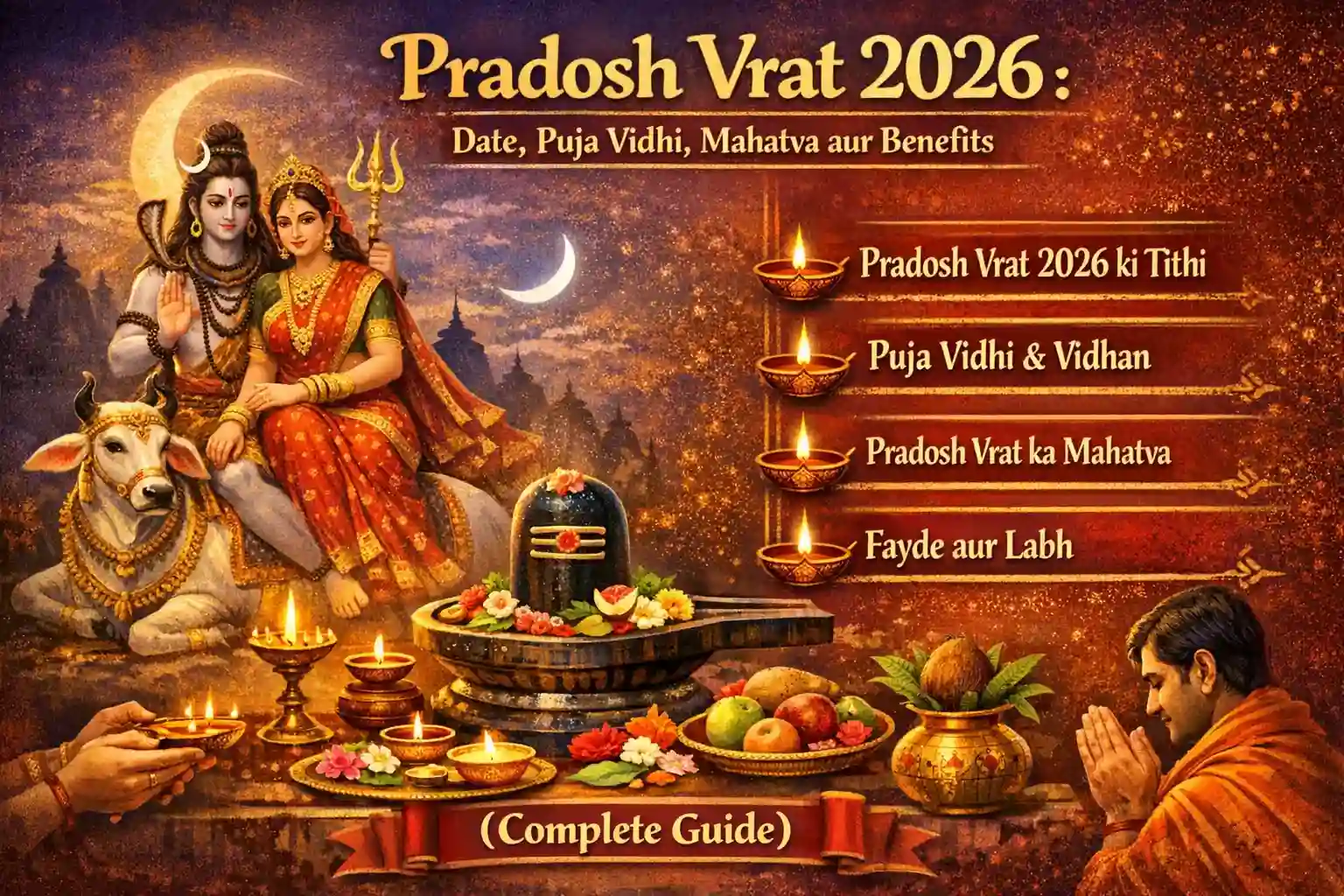 Pradosh Vrat 2026: Date, Puja Vidhi, Mahatva aur Benefits (Complete Guide)